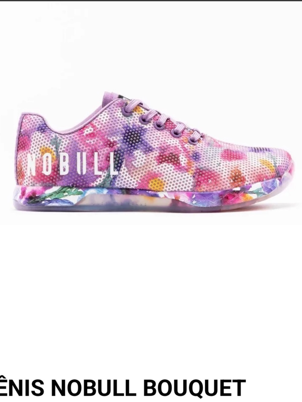 NOBULL Women's Floral Print Training Sneaker - Purple Pink Multicolor